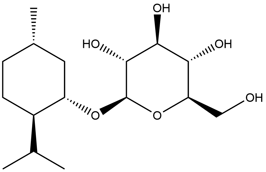 β-D-Glucopyranoside, (1S,2R,5S)-5-methyl-2-(1-methylethyl)cyclohexyl 구조식 이미지