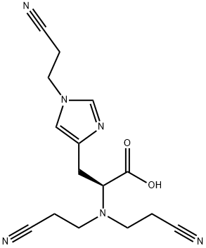 Nα,Nα,1-Tris(2-cyanoethyl)-L-histidine 구조식 이미지