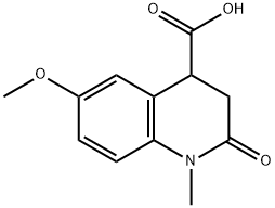 6-Methoxy-1-methyl-2-oxo-1,2,3,4-tetrahydroquinoline-4-carboxylic acid 구조식 이미지