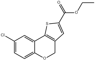 JRH-09103, Ethyl 8-chloro-4H-thieno[3,2-c]chromene-2-carboxylate, 97% 구조식 이미지