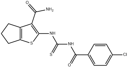 4H-Cyclopenta[b]thiophene-3-carboxamide, 2-[[[(4-chlorobenzoyl)amino]thioxomethyl]amino]-5,6-dihydro- Structure