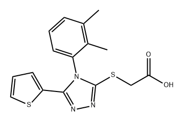 Acetic acid, 2-[[4-(2,3-dimethylphenyl)-5-(2-thienyl)-4H-1,2,4-triazol-3-yl]thio]- 구조식 이미지