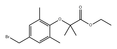 Propanoic acid, 2-[4-(bromomethyl)-2,6-dimethylphenoxy]-2-methyl-, ethyl ester Structure