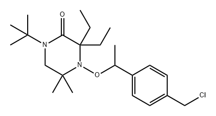 2-Piperazinone, 4-[1-[4-(chloromethyl)phenyl]ethoxy]-1-(1,1-dimethylethyl)-3,3-diethyl-5,5-dimethyl- Structure