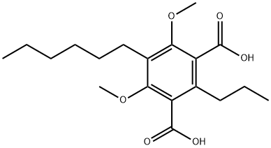 1,3-Benzenedicarboxylic acid, 5-hexyl-4,6-dimethoxy-2-propyl- 구조식 이미지