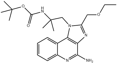 Carbamic acid, N-[2-[4-amino-2-(ethoxymethyl)-1H-imidazo[4,5-c]quinolin-1-yl]-1,1-dimethylethyl]-, 1,1-dimethylethyl ester Structure