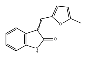 2H-Indol-2-one, 1,3-dihydro-3-[(5-methyl-2-furanyl)methylene]- 구조식 이미지