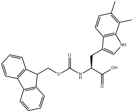 L-Tryptophan, N-[(9H-fluoren-9-ylmethoxy)carbonyl]-6,7-dimethyl- Structure