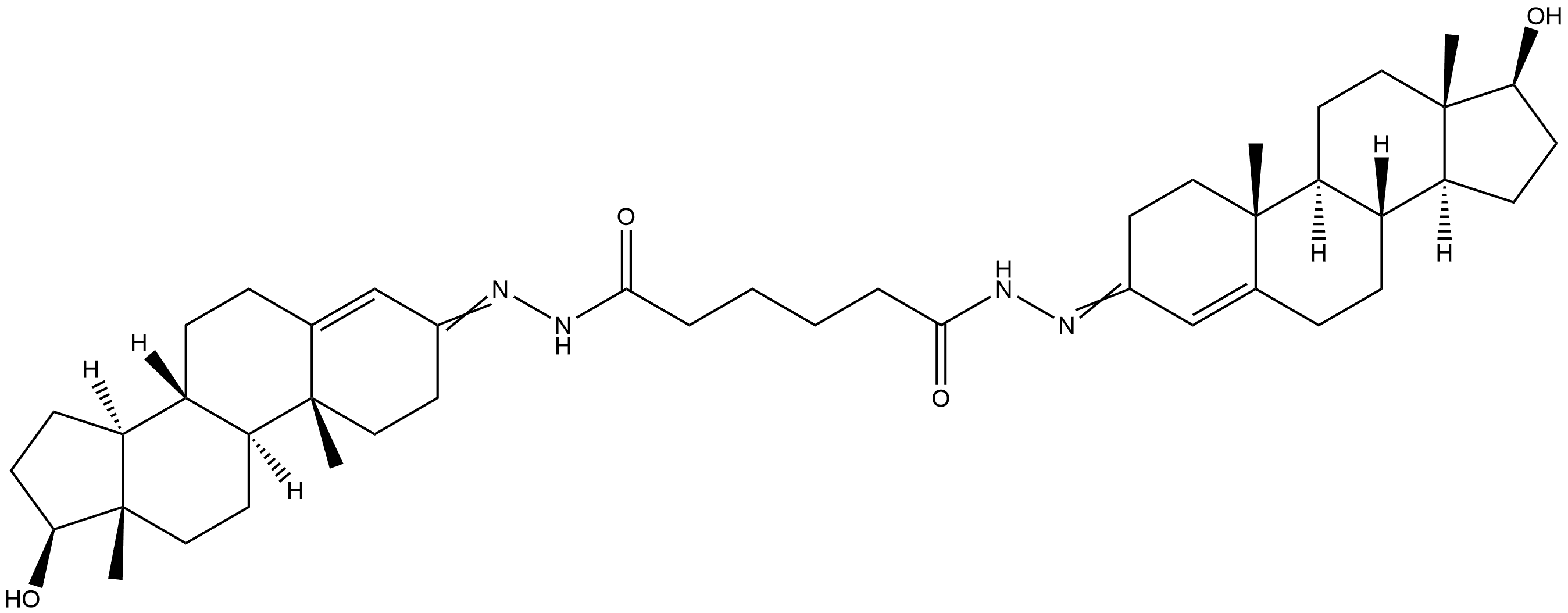 Bis[(17β-hydroxyandrost-4-en-3-ylidene)hydrazide] Adipic Acid Structure