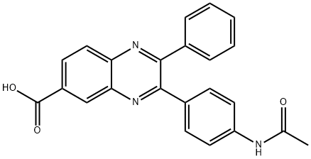 3-(4-Acetamidophenyl)-2-phenylquinoxaline-6-carboxylic acid Structure