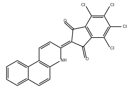 1H-Indene-1,3(2H)-dione, 2-(benzo[f]quinolin-3(4H)-ylidene)-4,5,6,7-tetrachloro- Structure