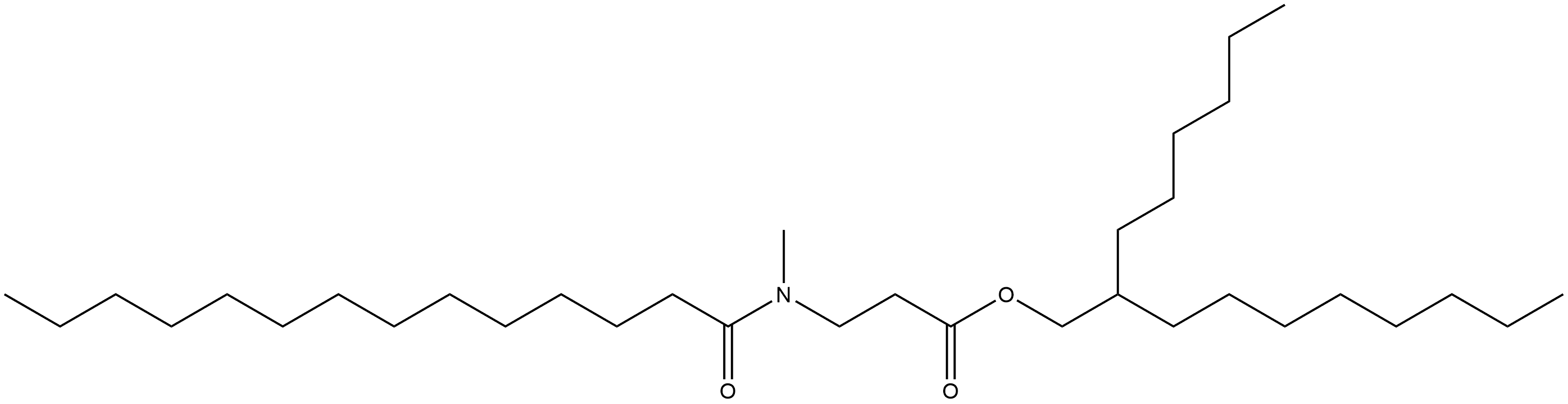 β-Alanine, N-methyl-N-(1-oxotetradecyl)-, 2-hexyldecyl ester Structure