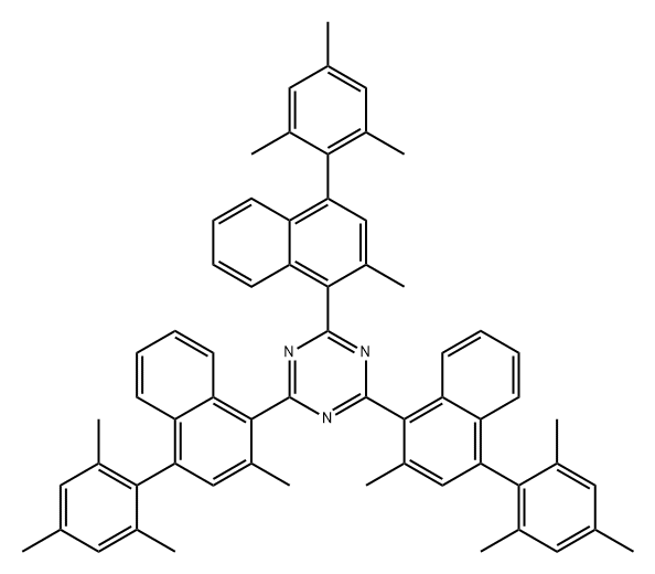 1,3,5-Triazine, 2,4,6-tris[2-methyl-4-(2,4,6-trimethylphenyl)-1-naphthalenyl]- Structure