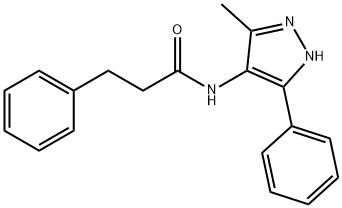 Benzenepropanamide, N-(3-methyl-5-phenyl-1H-pyrazol-4-yl)- Structure