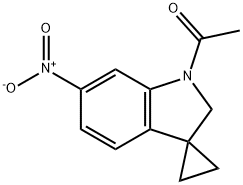 Ethanone, 1-(6'-nitrospiro[cyclopropane-1,3'-[3H]indol]-1'(2'H)-yl)- Structure