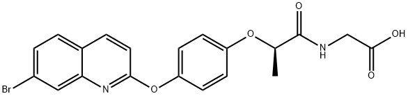 Glycine, N-[(2R)-2-[4-[(7-bromo-2-quinolinyl)oxy]phenoxy]-1-oxopropyl]- Structure