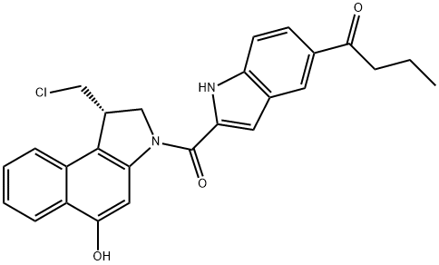 1-Butanone, 1-[2-[[(1S)-1-(chloromethyl)-1,2-dihydro-5-hydroxy-3H-benz[e]indol-3-yl]carbonyl]-1H-indol-5-yl]- 구조식 이미지