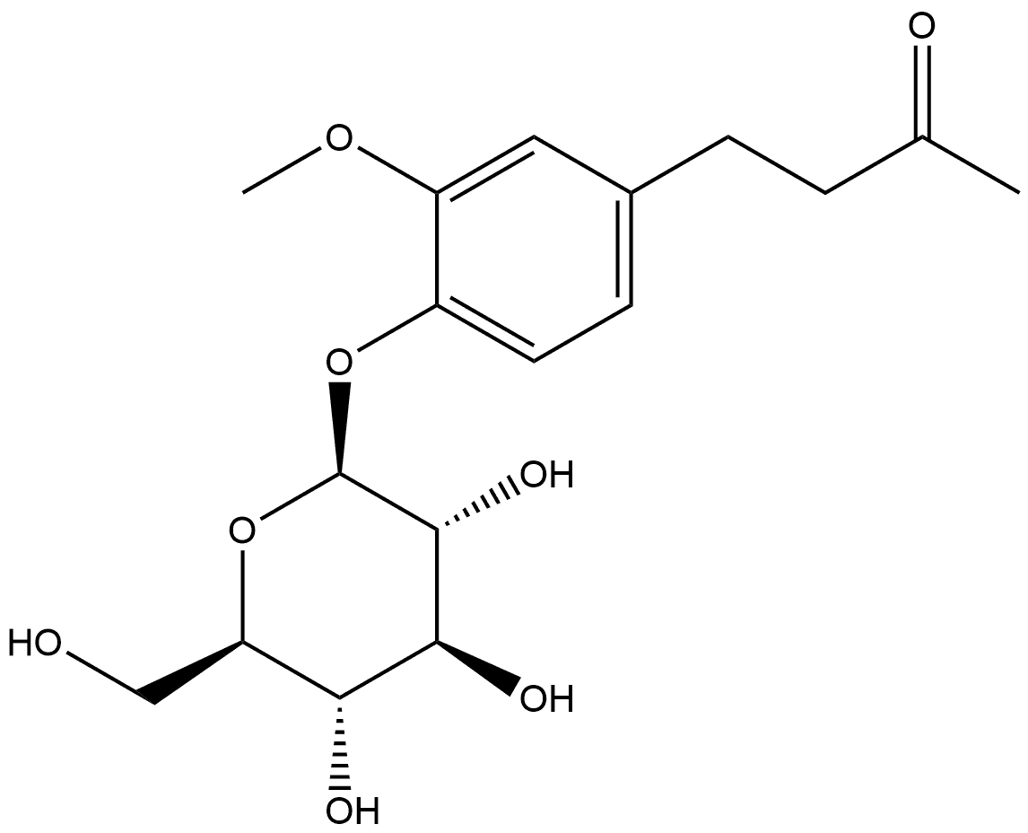 2-Butanone, 4-[4-(β-D-glucopyranosyloxy)-3-methoxyphenyl]- Structure