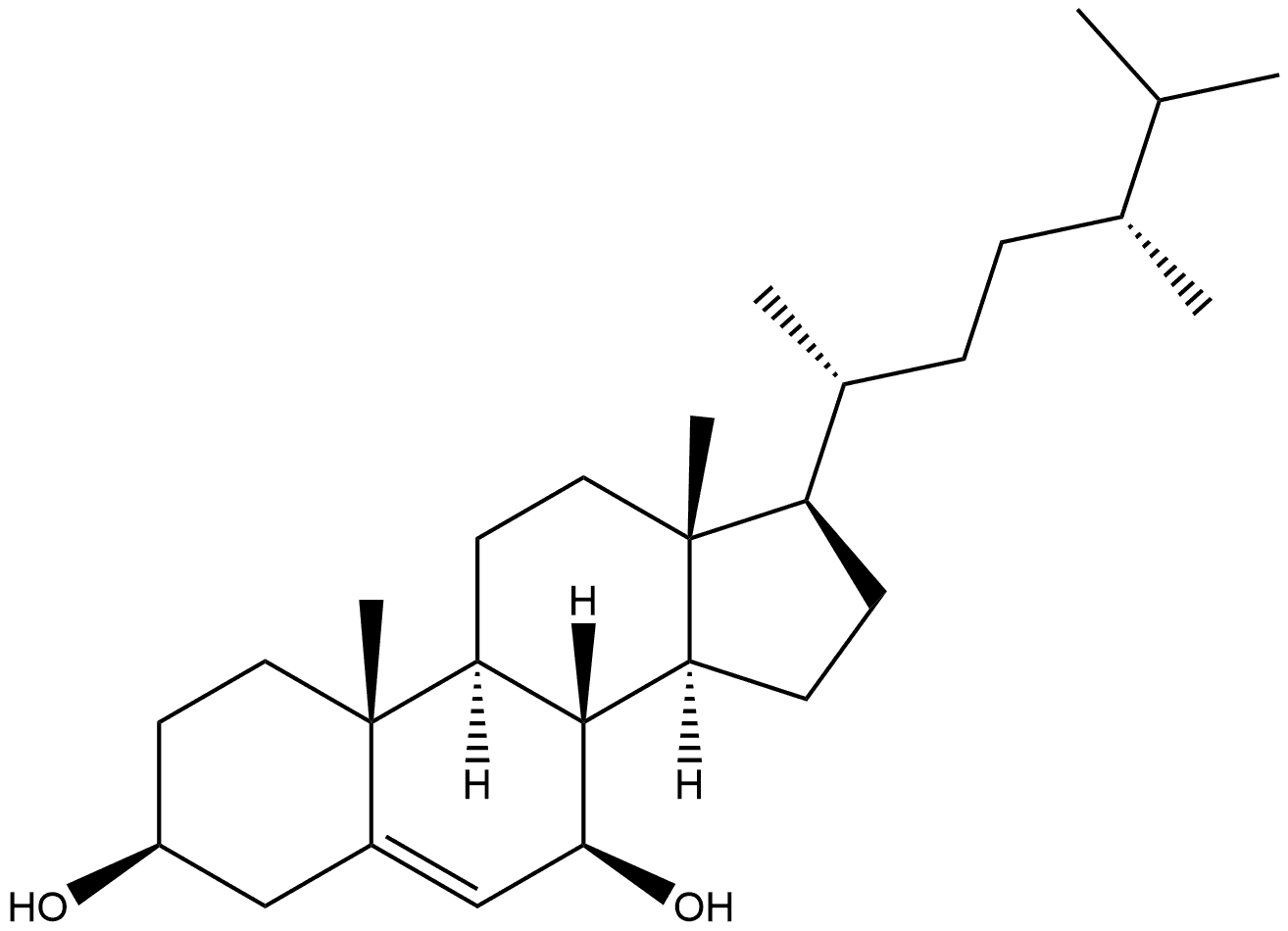 Ergost-5-ene-3,7-diol, (3β,7β,24R)- Structure