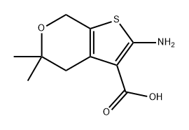 5H-Thieno[2,3-c]pyran-3-carboxylic acid, 2-amino-4,7-dihydro-5,5-dimethyl- Structure