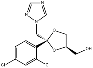 1,3-Dioxolane-4-methanol, 2-(2,4-dichlorophenyl)-2-(1H-1,2,4-triazol-1-ylmethyl)-, (2R,4R)- Structure