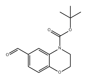 4H-1,4-Benzoxazine-4-carboxylic acid, 6-formyl-2,3-dihydro-, 1,1-dimethylethyl ester 구조식 이미지