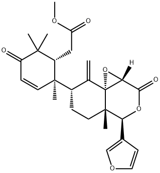 (1R,2R)-2-[(1aS,8aS)-4β-(3-Furyl)-octahydro-4aβ-methyl-8-methylene-2-oxooxireno[d][2]benzopyran-7α-yl]-2,6,6-trimethyl-5-oxo-3-cyclohexene-1-acetic acid methyl ester 구조식 이미지