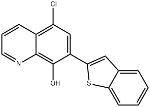 7-(Benzo[b]thiophen-2-yl)-5-chloroquinolin-8-ol 구조식 이미지
