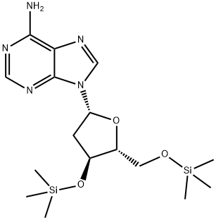 Adenosine, 2'-deoxy-3',5'-bis-O-(trimethylsilyl)- 구조식 이미지