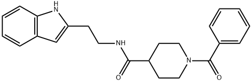 N-(2-(1H-Indol-2-yl)ethyl)-1-benzoylpiperidine-4-carboxamide 구조식 이미지