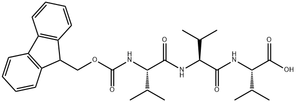 L-Valine, N-[(9H-fluoren-9-ylmethoxy)carbonyl]-L-valyl-L-valyl- (9CI) Structure