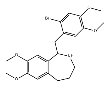 1H-2-Benzazepine, 1-[(2-bromo-4,5-dimethoxyphenyl)methyl]-2,3,4,5-tetrahydro-7,8-dimethoxy- Structure