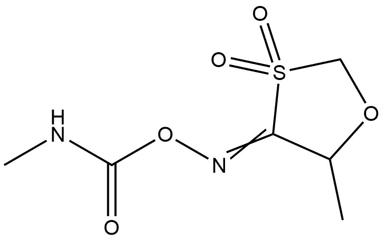 1,3-Oxathiolan-4-one, 5-methyl-, O-[(methylamino)carbonyl]oxime, 3,3-dioxide (9CI) 구조식 이미지