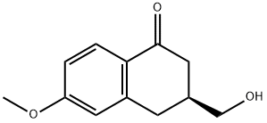 1(2H)-Naphthalenone, 3,4-dihydro-3-(hydroxymethyl)-6-methoxy-, (3S)- Structure