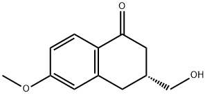 1(2H)-Naphthalenone, 3,4-dihydro-3-(hydroxymethyl)-6-methoxy-, (3R)- 구조식 이미지