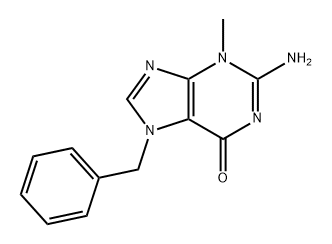 6H-Purin-6-one, 2-amino-3,7-dihydro-3-methyl-7-(phenylmethyl)- 구조식 이미지