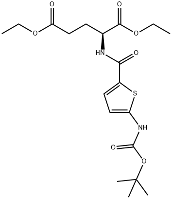 L-Glutamic acid, N-[[5-[[(1,1-dimethylethoxy)carbonyl]amino]-2-thienyl]carbonyl]-, diethyl ester (9CI) Structure