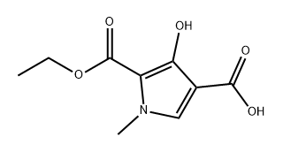 1H-Pyrrole-2,4-dicarboxylic acid, 3-hydroxy-1-methyl-, 2-ethyl ester 구조식 이미지