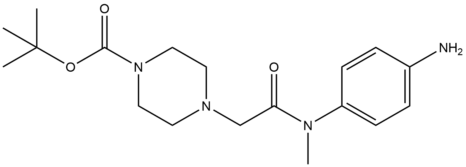 1-Piperazinecarboxylic acid, 4-[2-[(4-aminophenyl)methylamino]-2-oxoethyl]-, 1,1-dimethylethyl ester Structure