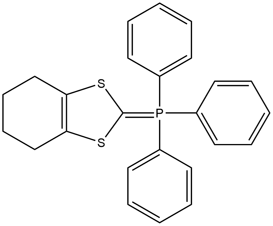 Phosphorane, triphenyl(4,5,6,7-tetrahydro-1,3-benzodithiol-2-ylidene)- Structure