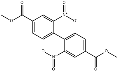 [1,1'-Biphenyl]-4,4'-dicarboxylic acid, 2,2'-dinitro-, 4,4'-dimethyl ester Structure