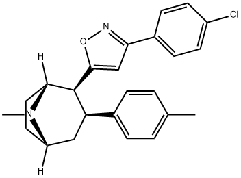 8-Azabicyclo[3.2.1]octane, 2-[3-(4-chlorophenyl)-5-isoxazolyl]-8-methyl-3-(4-methylphenyl)-, (1R,2S,3S,5S)- Structure