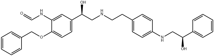 Formamide, N-[5-[(1R)-1-hydroxy-2-[[2-[4-[[(2R)-2-hydroxy-2-phenylethyl]amino]phenyl]ethyl]amino]ethyl]-2-(phenylmethoxy)phenyl]- Structure