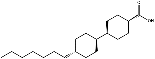 [1,1'-Bicyclohexyl]-4-carboxylic acid, 4'-heptyl-, [trans(trans)]- (9CI) Structure