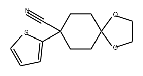 1,4-Dioxaspiro[4.5]decane-8-carbonitrile, 8-(2-thienyl)- Structure