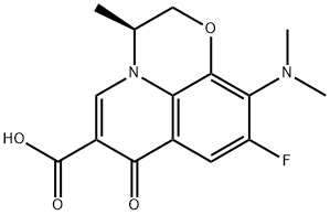 7H-Pyrido[1,2,3-de]-1,4-benzoxazine-6-carboxylic acid, 10-(dimethylamino)-9-fluoro-2,3-dihydro-3-methyl-7-oxo-, (3S)- Structure