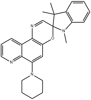 Spiro[2H-indole-2,3'-[3H]pyrido[3,2-f][1,4]benzoxazine], 1,3-dihydro-1,3,3-trimethyl-6'-(1-piperidinyl)- 구조식 이미지