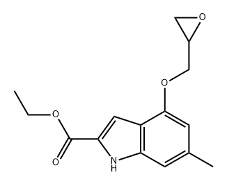1H-Indole-2-carboxylic acid, 6-methyl-4-(2-oxiranylmethoxy)-, ethyl ester 구조식 이미지
