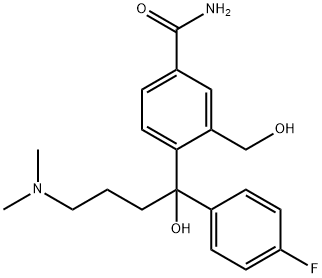 Benzamide, 4-[4-(dimethylamino)-1-(4-fluorophenyl)-1-hydroxybutyl]-3-(hydroxymethyl)- Structure