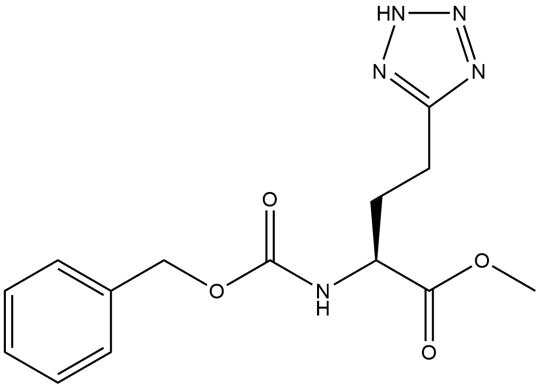 2H-Tetrazole-5-butanoic acid, α-[[(phenylmethoxy)carbonyl]amino]-, methyl ester, (αS)- Structure